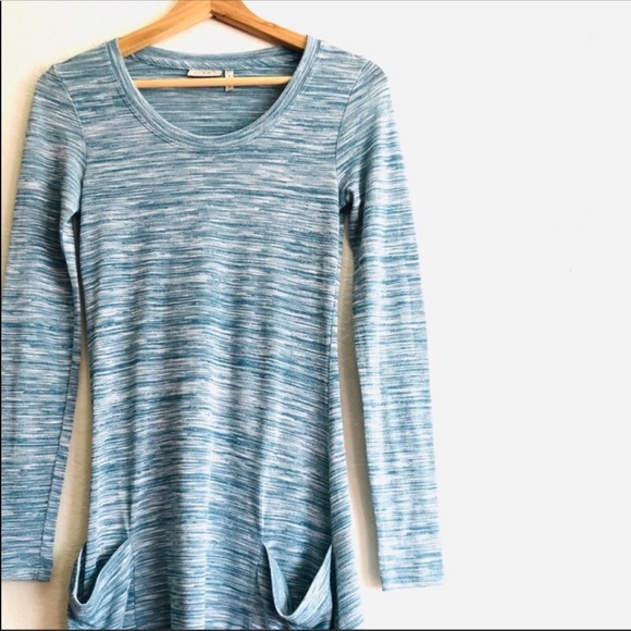 LOGO by Lori Goldstein teal heathered tunic top - Picture 2 of 6